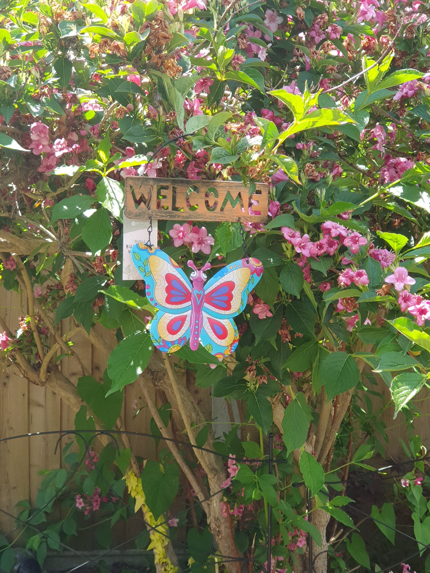 Garden Butterfly Welcome Sign